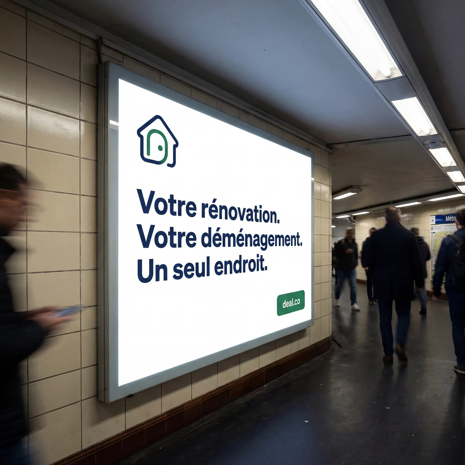 Affiche Deal.co dans une station de métro