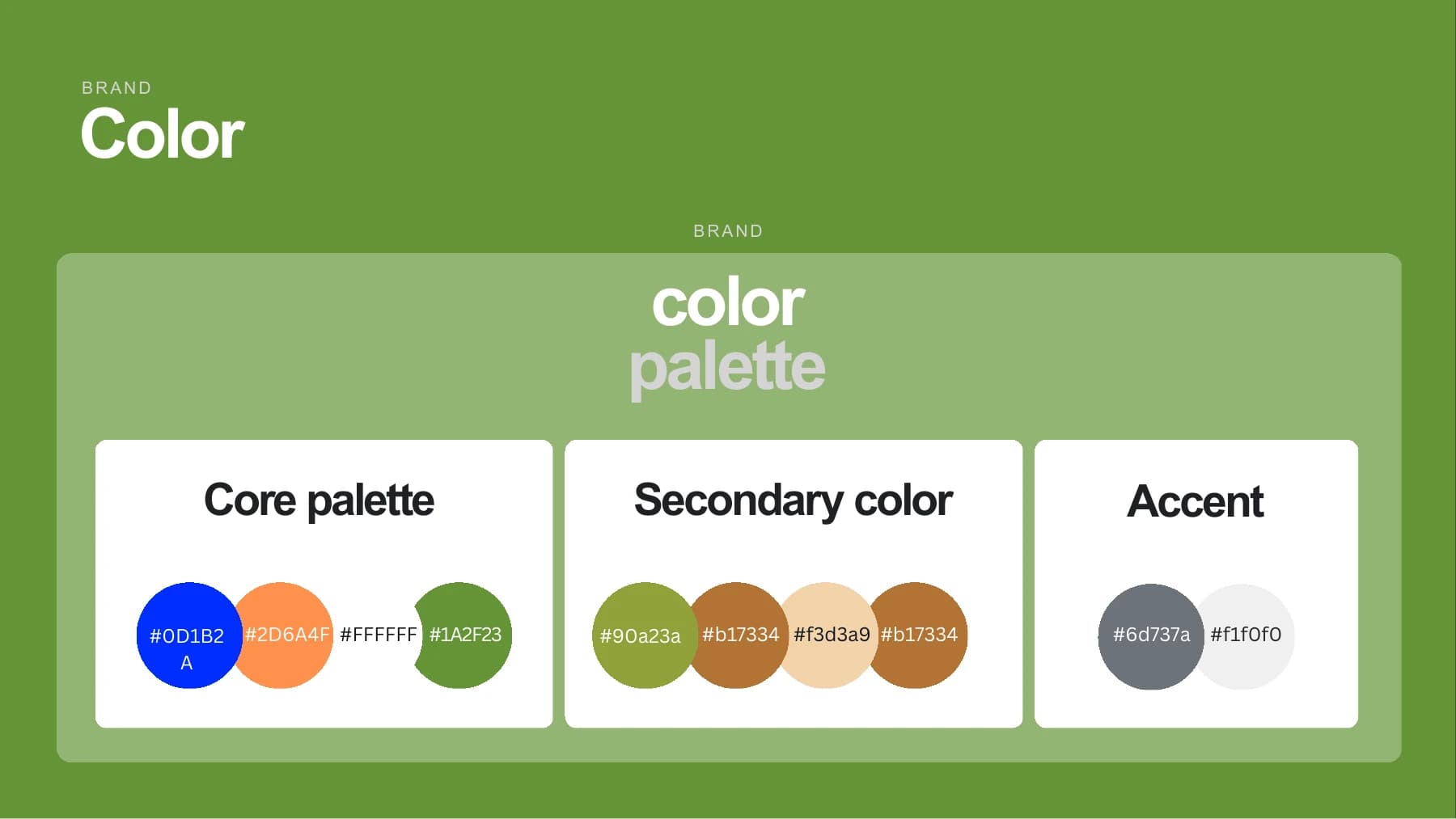 Palette et déclinaisons colorées de Deal.co