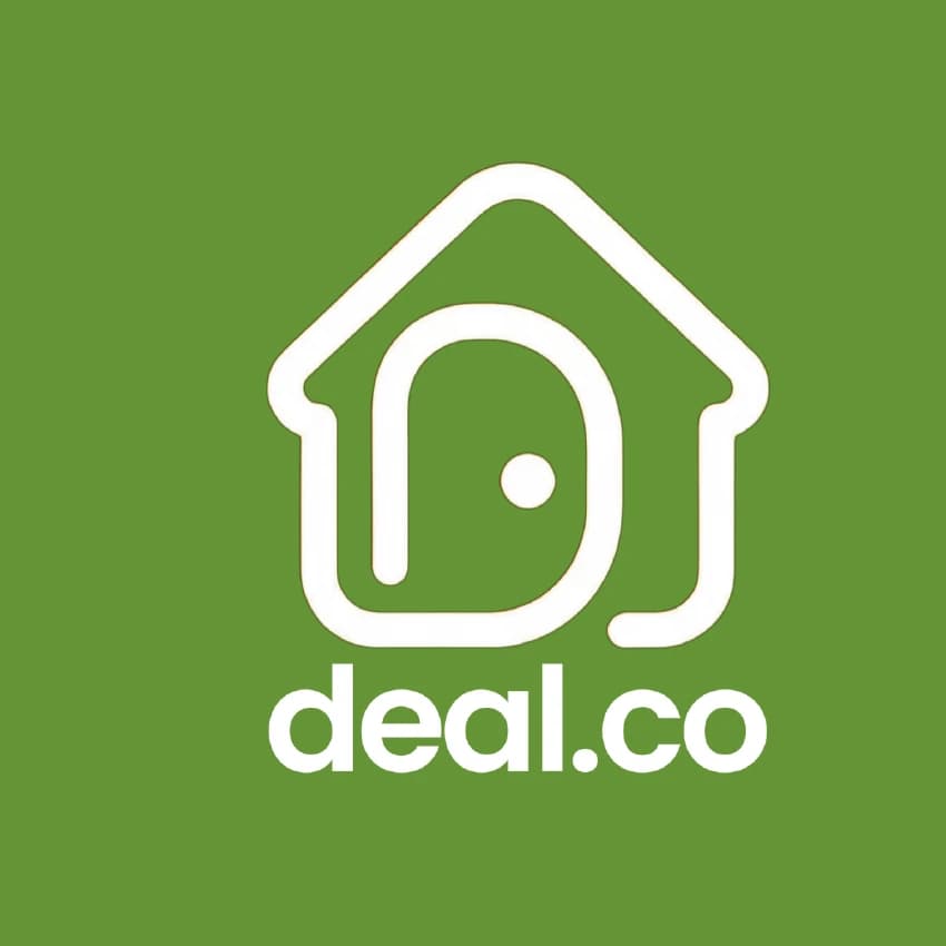 Logo blanc Deal.co sur son fond vert